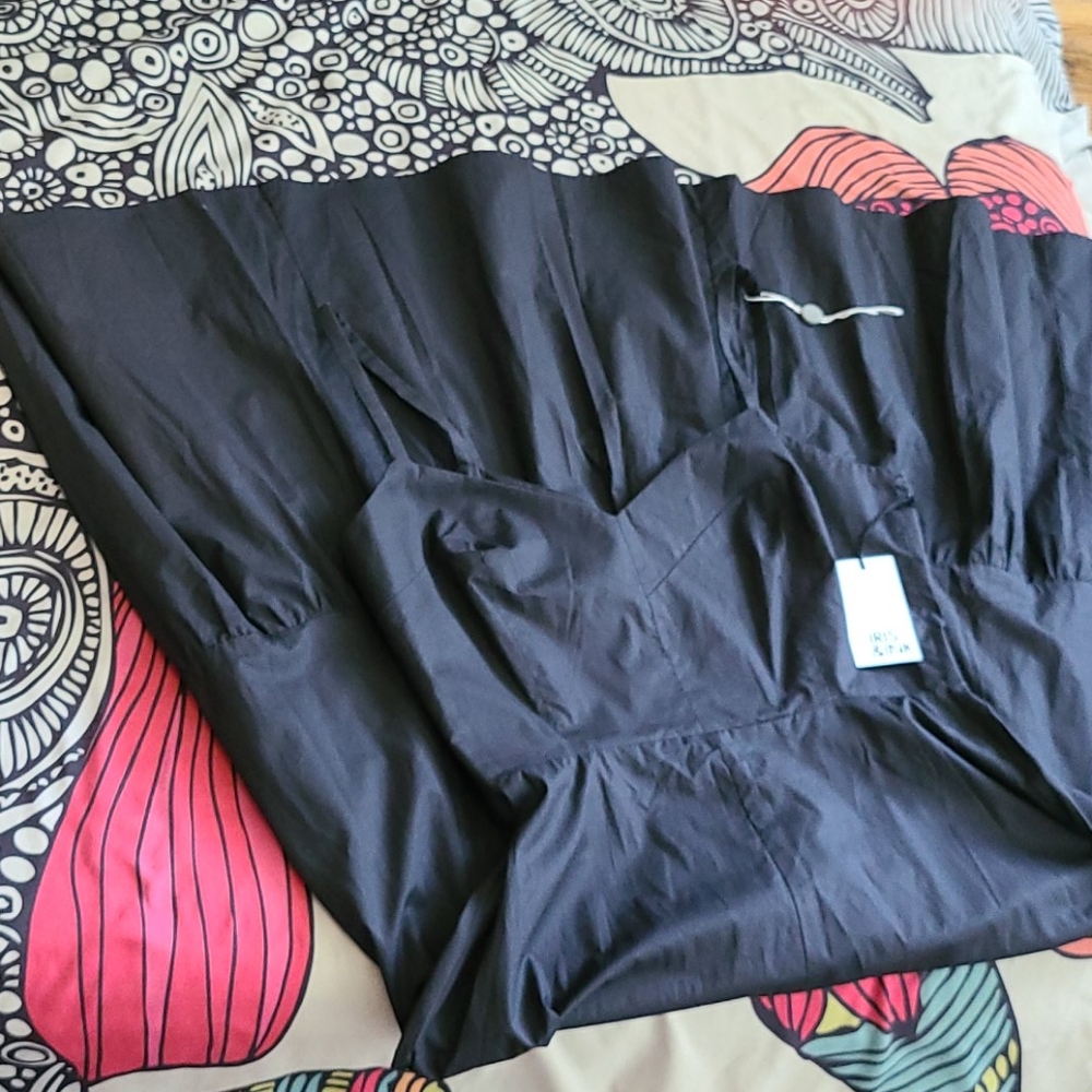 Iris & Ink black sweetheart dress maxi long 12 nwt
